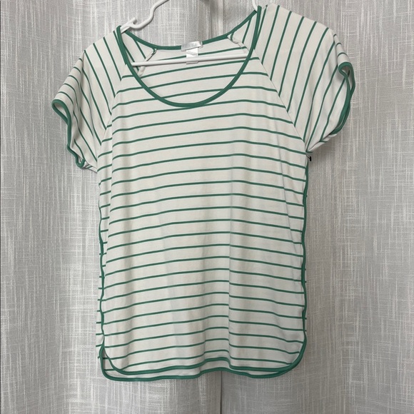 lake pj top green and white striped - Picture 1 of 1
